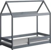 Łóżka dla dzieci i młodzieży - Elior Szare drewniane dziecięce łóżko domek - Rara 160x80 cm - miniaturka - grafika 1