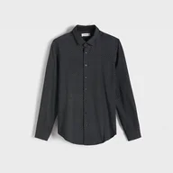 Koszule męskie - Reserved - Wzorzysta koszula slim fit - Czarny - miniaturka - grafika 1