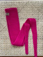 Apaszki i szaliki damskie - Szaliczek Barbie Kashmere zwężany Kaszmirowy Na drutach Różowy - miniaturka - grafika 1