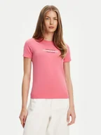 Koszulki i topy damskie - Guess Jeans T-Shirt W4YI03 J1314 Różowy Slim Fit - miniaturka - grafika 1