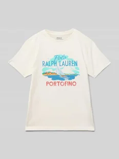 T-shirt z nadrukiem z logo - Koszulki dla chłopców - miniaturka - grafika 1