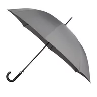 Parasole - Parasol długi męski Blue Drop ze skórzana rączką, szary - miniaturka - grafika 1