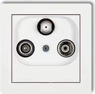 Gniazdka elektryczne - Karlik Gniazdo antenowe Deco RTV-SAT końcowe 1,5dB biały mat 25DGS - miniaturka - grafika 1