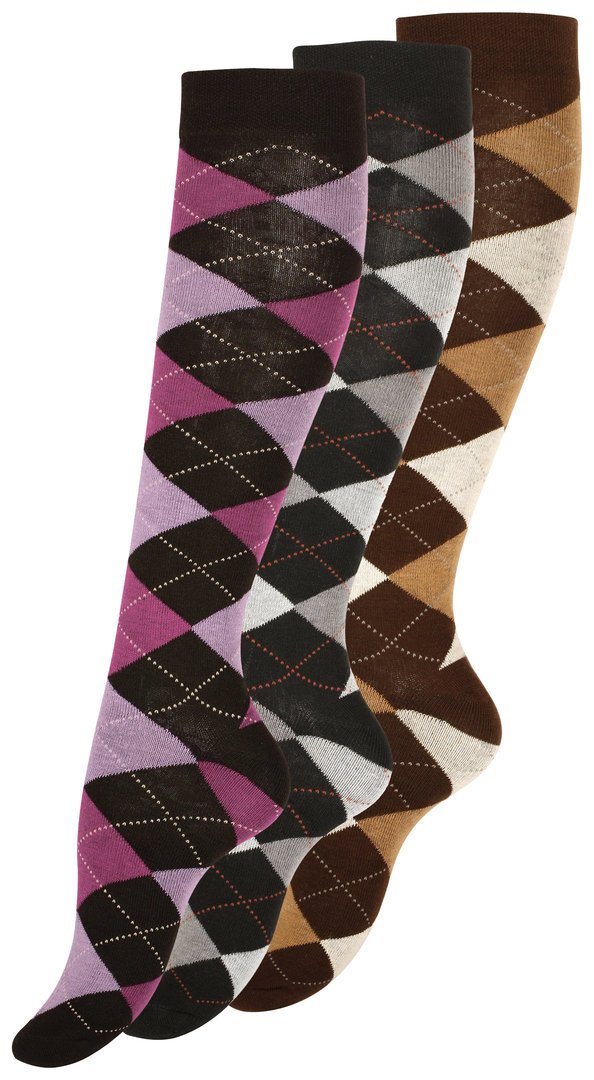 Podkolanówki damskie bawełniane ROMBY 3 pary 35/38