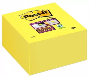 Post-It 3M Kostka samoprzylepna Super Sticky (2028-S), 76x76mm, 1x350 kart., ultra żółta 3M-70071417300 - Etykiety samoprzylepne i bloki etykiet - miniaturka - grafika 2