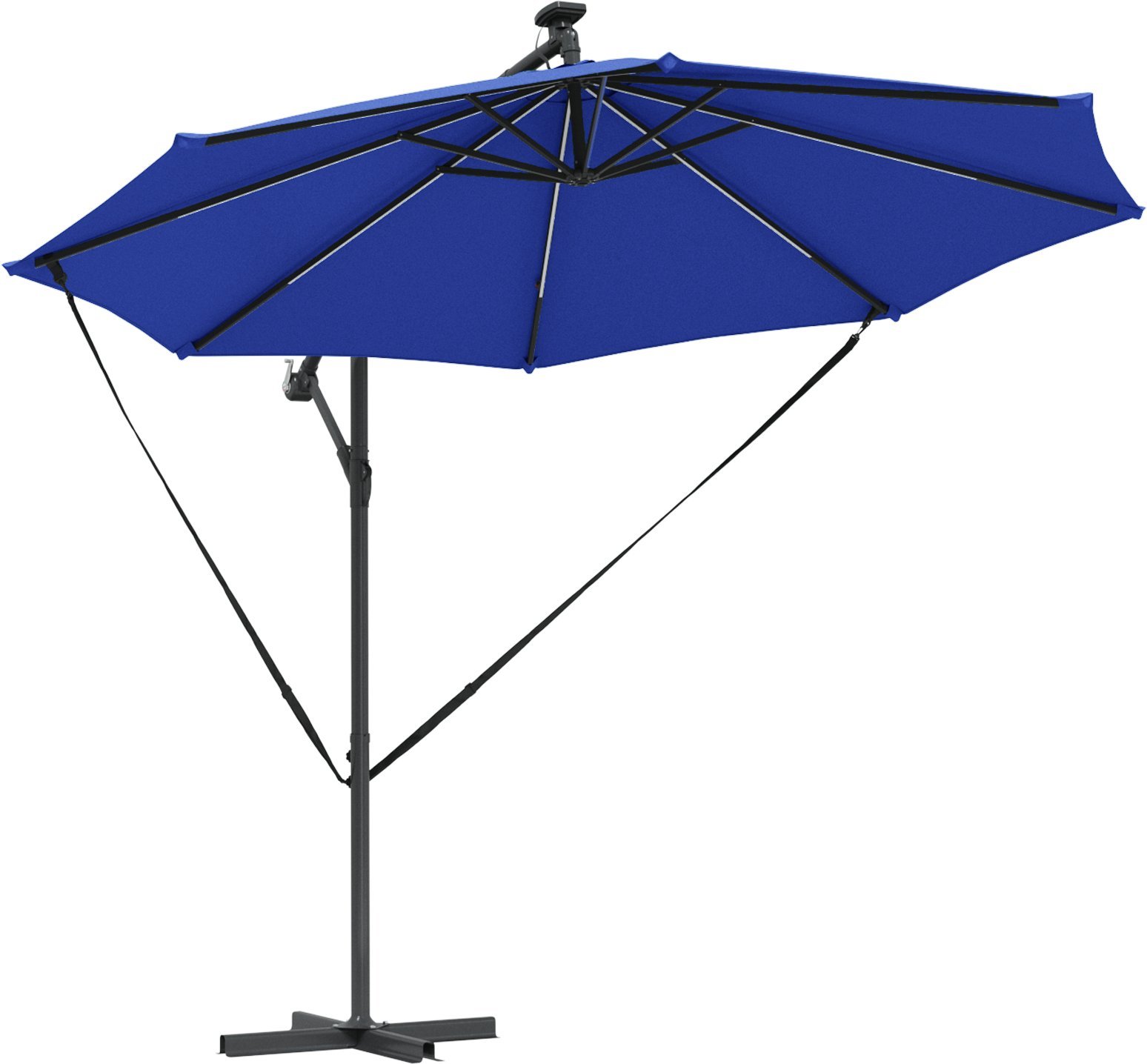 vidaXL Parasol banana na wysięgniku lazurowy błękit 294 x 294 x 248 cm