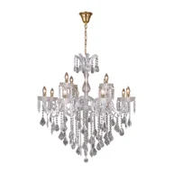 Lampy sufitowe - Dekoracyjna, kryształowa lampa wisząca ZM 17801/10+5-GLD z serii CHATEAU  - miniaturka - grafika 1