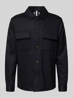 Koszule męskie - Kurtka koszulowa o kroju relaxed fit z kieszenią na piersi - miniaturka - grafika 1