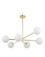 Lampy sufitowe - Lampa sufitowa Sarius, nowoczesna, złota, do salonu, wisząca, szklana - miniaturka - grafika 1