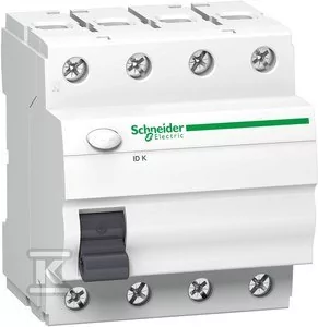 Schneider Electric Wyłącznik różnicowoprądowy ID K 4p, 40A, 300mA, typu A A9Z04440 A9Z04440 - Bezpieczniki elektryczne - miniaturka - grafika 1