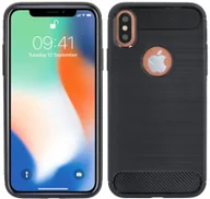 Etui i futerały do telefonów - cofi1453® Etui silikonowe Carbon kompatybilne z iPhone XS Etui TPU Miękkie etui na telefon komórkowy Pokrowiec ochronny Czarny - miniaturka - grafika 1