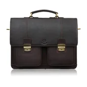 Teczki i aktówki - Teczka męska na dokumenty skórzana aktówka podróżna brązowa AY-03-BR - miniaturka - grafika 1