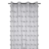 Firany - Stof Firana POMPINOU 140x260 pompony srebrna - miniaturka - grafika 1