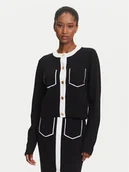 Swetry damskie - KARL LAGERFELD Kardigan A3W18029 Czarny Regular Fit - miniaturka - grafika 1