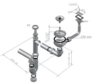 Akcesoria do armatury i ceramiki - Alveus Armatura z syfonem 1 x 3,5&apos;&apos manual z przelewem 1105419) - miniaturka - grafika 1