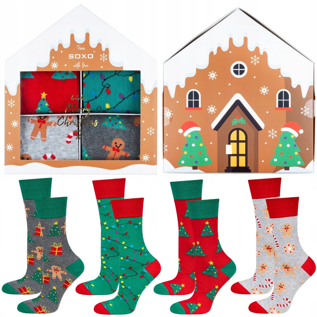 Skarpetki Świąteczne w Domku 4-pak - 40-45