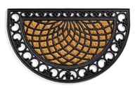 Wycieraczki - Wycieraczka Kokosowa Półokrągła Rozeta 12X450X750 Czarnobeżowa - miniaturka - grafika 1