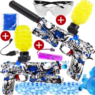 Pistolet Automatyczny Z Tłumikiem Na Kulki Żelowe Wodne Elektryczny - Zabawki militarne - miniaturka - grafika 1