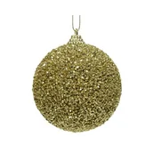 Bombki - Bombka piankowa dekorowana 8 cm złota 1 szt. - miniaturka - grafika 1