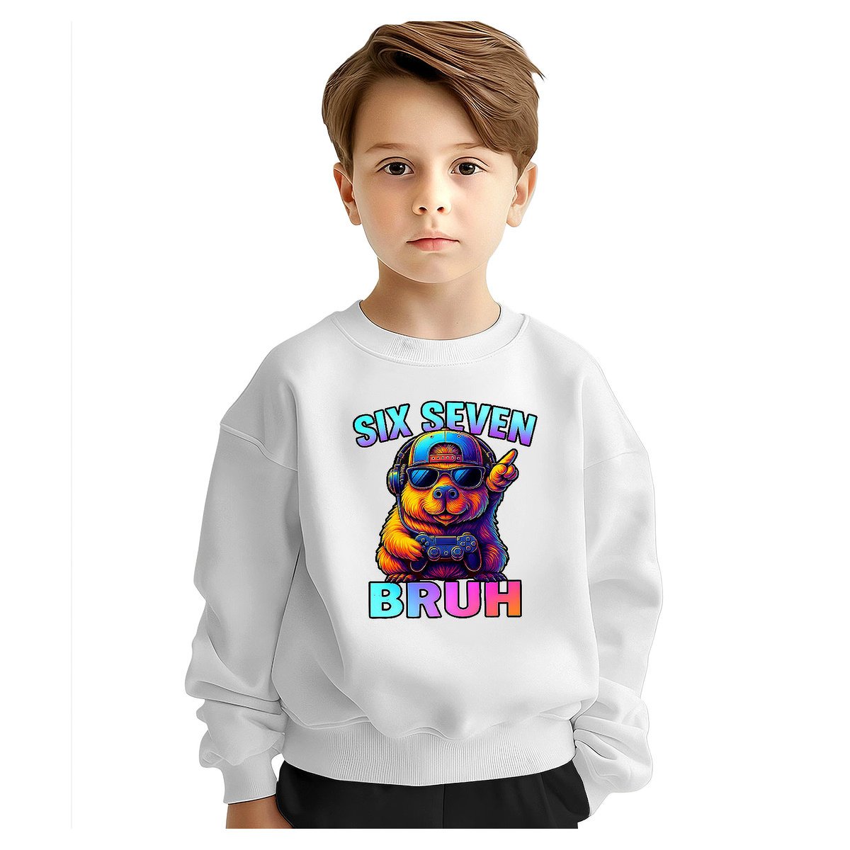 BLUZA DZIECIĘCA 67 SIX SEVEN VIRAL CAPYBARA 104 DLA CHŁOPCA DZIEWCZYNKI