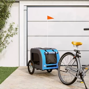 vidaXL Przyczepka rowerowa dla psa, tkanina Oxford i żelazo - Sprzęt podróżny i transportery dla psów - miniaturka - grafika 1