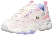 Sneakersy damskie - Skechers Damskie sneakersy D'Lites 4.0 Fresh Diva, Mauve Skórzana Siatka Fioletowy Biały Wykończenie, 37 EU - miniaturka - grafika 1