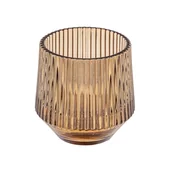 Świeczniki - Świecznik Szklany Prążkowany 7x7x8 cm - miniaturka - grafika 1