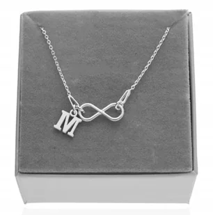 Srebrny naszyjnik nieskończoność infinity literka PUDEŁKO SREBRO 925 - Naszyjniki - miniaturka - grafika 1