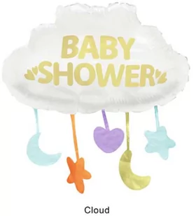 Balon foliowy Baby Shower Chmurka, 62,5x66,5 cm - Baby shower i roczek - miniaturka - grafika 1
