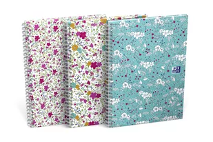 Oxford Kołozeszyt A5/60k linia oprawa twarda Floral - Szkolne artykuły papiernicze - miniaturka - grafika 1