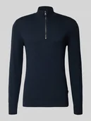 Swetry męskie - Bluza z kołnierzem z mieszanki bawełny z efektem dzianiny - miniaturka - grafika 1