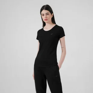Damski t-shirt basic 4F NOSD4-TSD300 - czarny - Koszulki sportowe damskie - miniaturka - grafika 1