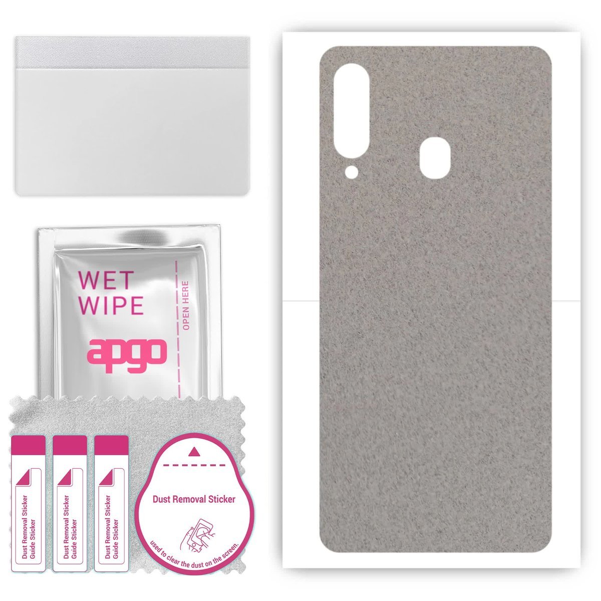 Folia naklejka skórka strukturalna na TYŁ Zamsz do Samsung Galaxy A60 - Zamsz Szary - apgo SKINS