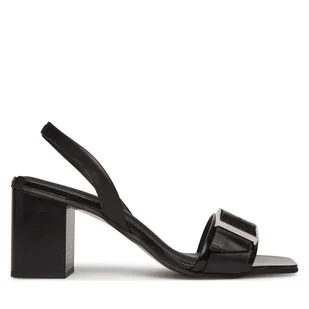 Sandały Calvin Klein Heel Sandal 70 W/Buckle - Lth HW0HW02456 Czarny - Sandały damskie - miniaturka - grafika 1