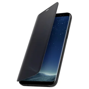 Etui z klapką, lustrzane etui do Samsunga Galaxy S8 Plus, stojące etui – czarne - Etui i futerały do telefonów - miniaturka - grafika 1