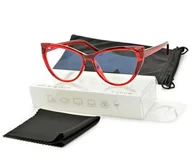 Okulary korekcyjne, oprawki, szkła - Okulary damskie do komputera kocie z filtrem BLUE Light zerówki 25106D - miniaturka - grafika 1