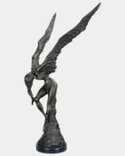 Figurki dekoracyjne - Modernistyczna Uskrzydlona Kobieta Duża Rzeźba z Brązu - miniaturka - grafika 1