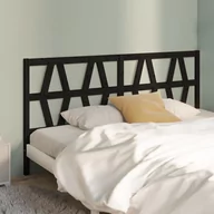 Inne meble do sypialni - Lumarko Wezgłowie łóżka, czarne, 206x4x100 cm, lite drewno sosnowe - miniaturka - grafika 1