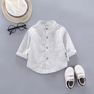Bluzki dla niemowląt - Slowmoose Koszula / Tops Ubrania, Wiosna Cienki Maluch Niemowlę Long Sleeve Tees Baby Styl 5-biały 5T - miniaturka - grafika 1