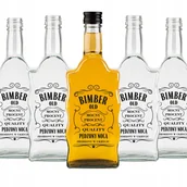 Domowy wyrób alkoholu - 5x Butelka BUTELKI FALA na BIMBER WÓDKĘ NALEWKI z NADRUKIEM 500 ml - miniaturka - grafika 1