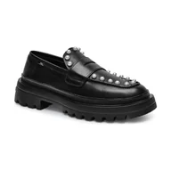 Półbuty damskie - Love Moschino Skórzane loafersy SCARPAD - miniaturka - grafika 1
