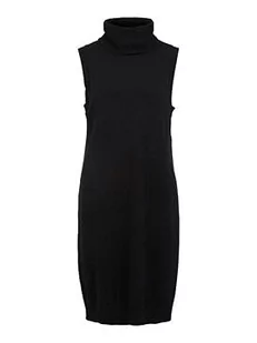 Vila Damska sukienka Viril Long S/L Knit Vest-Noos, czarny, XS - Sukienki - miniaturka - grafika 1