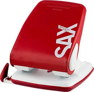 Sax Dziurkacz SAXDesign 518 paperbox, dziurkuje do 40 kartek, czerwony ISAXD518-04 - Dziurkacze - miniaturka - grafika 1