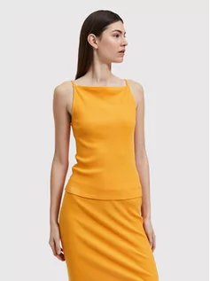 Koszulki i topy damskie - Selected Femme Top Laury 16084544 Pomarańczowy Slim Fit - grafika 1