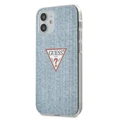 Etui i futerały do telefonów - Guess GUHCP12SPCUJULLB iPhone 12 5,4" niebieski/light blue hardcase Jeans CollectionGuess / GUE000847 - miniaturka - grafika 1