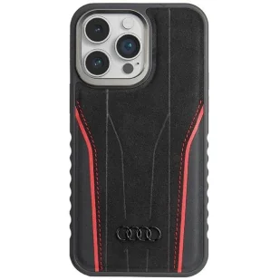 Etui Audi Genuine Leather z MagSafe na iPhone 14 Pro - czarno-czerwone - Etui i futerały do telefonów - miniaturka - grafika 1