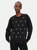 Bluzy damskie - KARL LAGERFELD Bluza 246W1800 Czarny Regular Fit - miniaturka - grafika 1