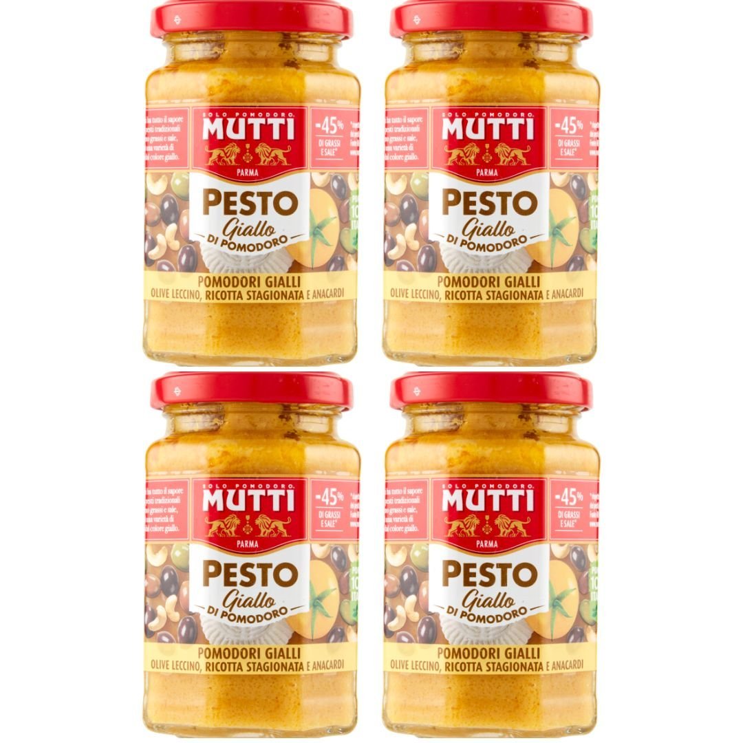 Pesto Mutti z żółtych pomidorów 180g – Autentyczny włoski smak idealny do makaronu, mięs i sałatek