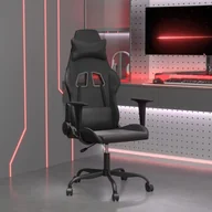 Fotele gamingowe - vidaXL Fotel dla gracza, czarny, sztuczna skóra - miniaturka - grafika 1