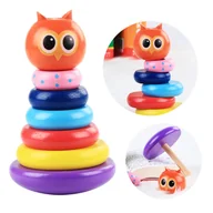 Zabawki interaktywne dla dzieci - Drewniana Piramidka Edukacyjna Dla Dzieci - Krążki Rozwojowe - miniaturka - grafika 1